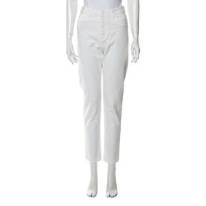 Sandro Paris‎ High Rise Button Raw Hem Denim Jeans White Size European 36 | 4